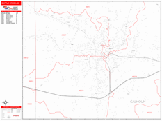 Battle Creek Digital Map Red Line Style